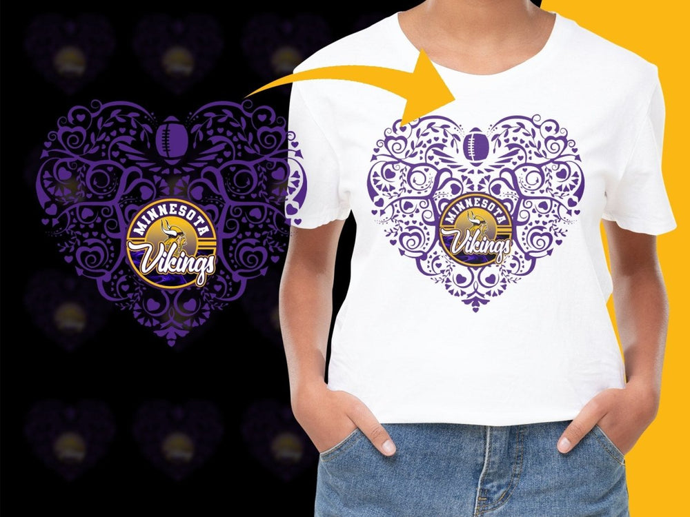 Minnesota Vikings Artistic Heart Design PNG File - Teepew