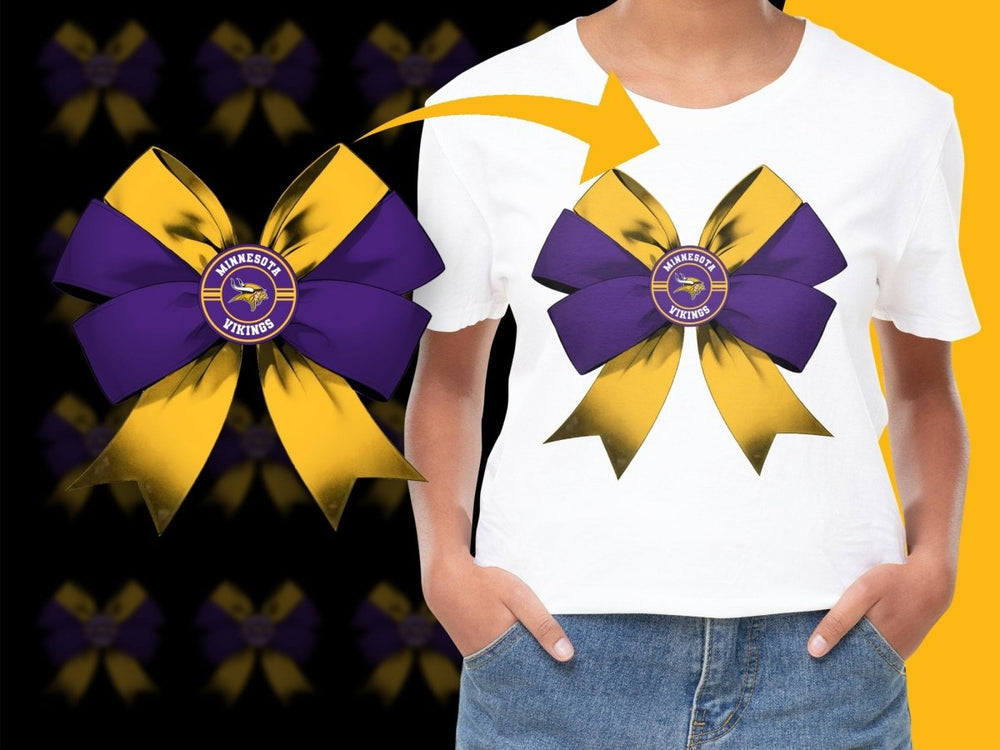 Minnesota Vikings Fan Gear Bow Design PNG File - Teepew
