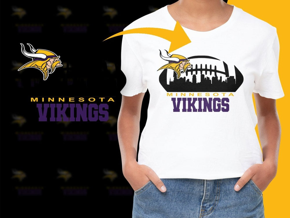 Minnesota Vikings Football Skyline Graphic PNG File - Teepew