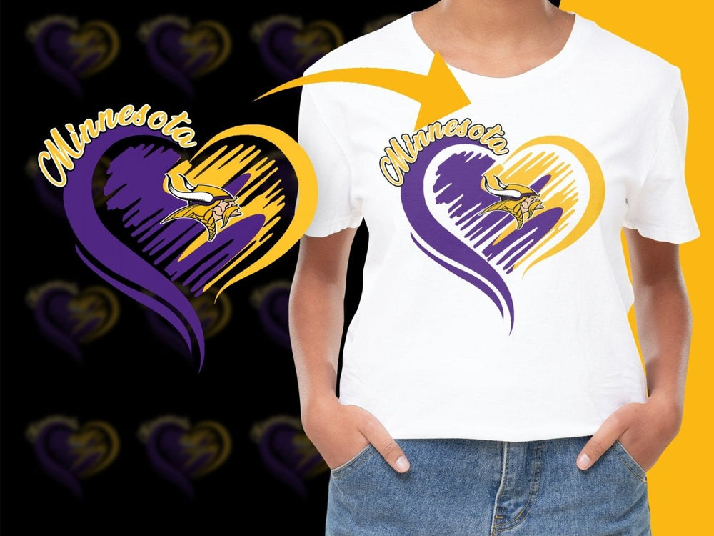 Minnesota Vikings Heartbeat Design Graphic PNG File - Teepew
