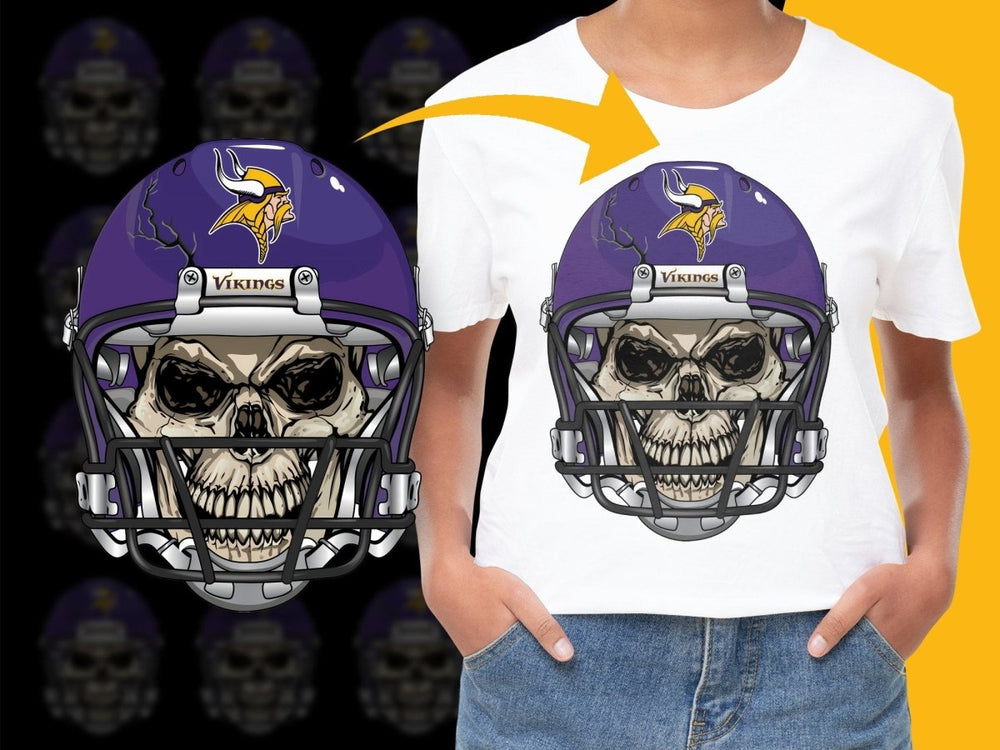 Minnesota Vikings Skull Design Graphic PNG File - Teepew