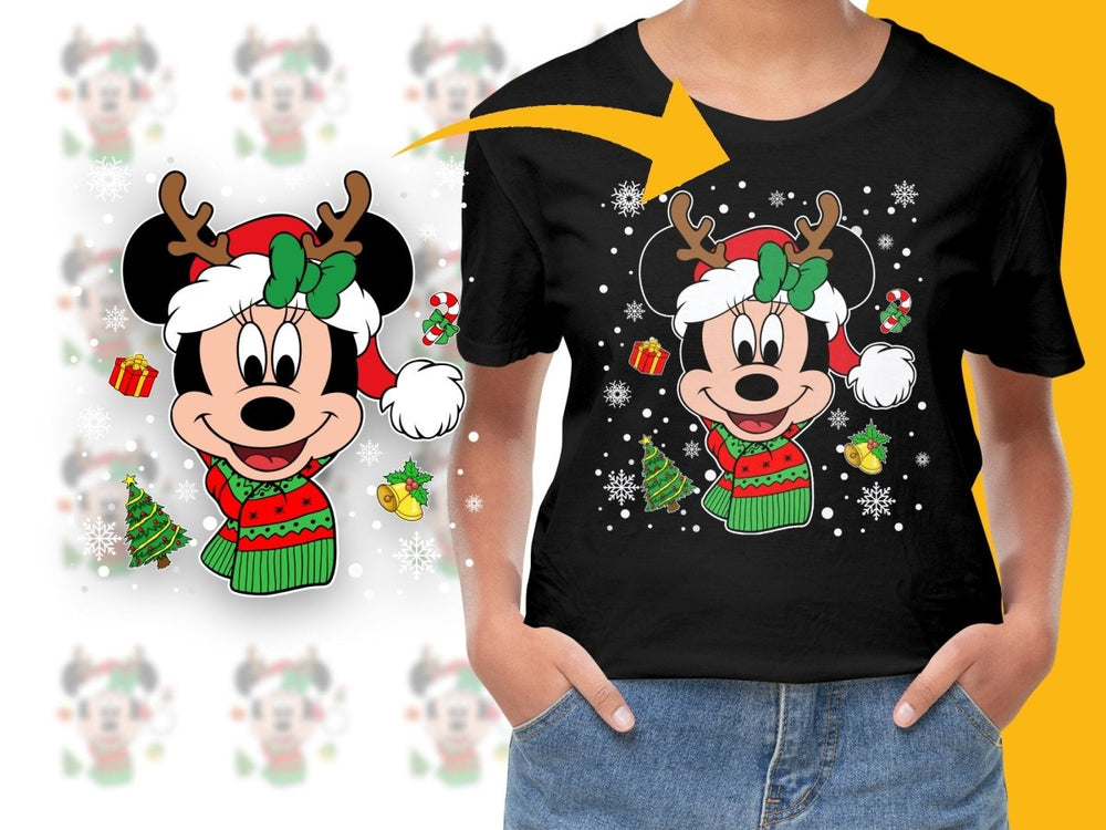Minnie Mouse Christmas Antlers and Santa Hat PNG File - Teepew