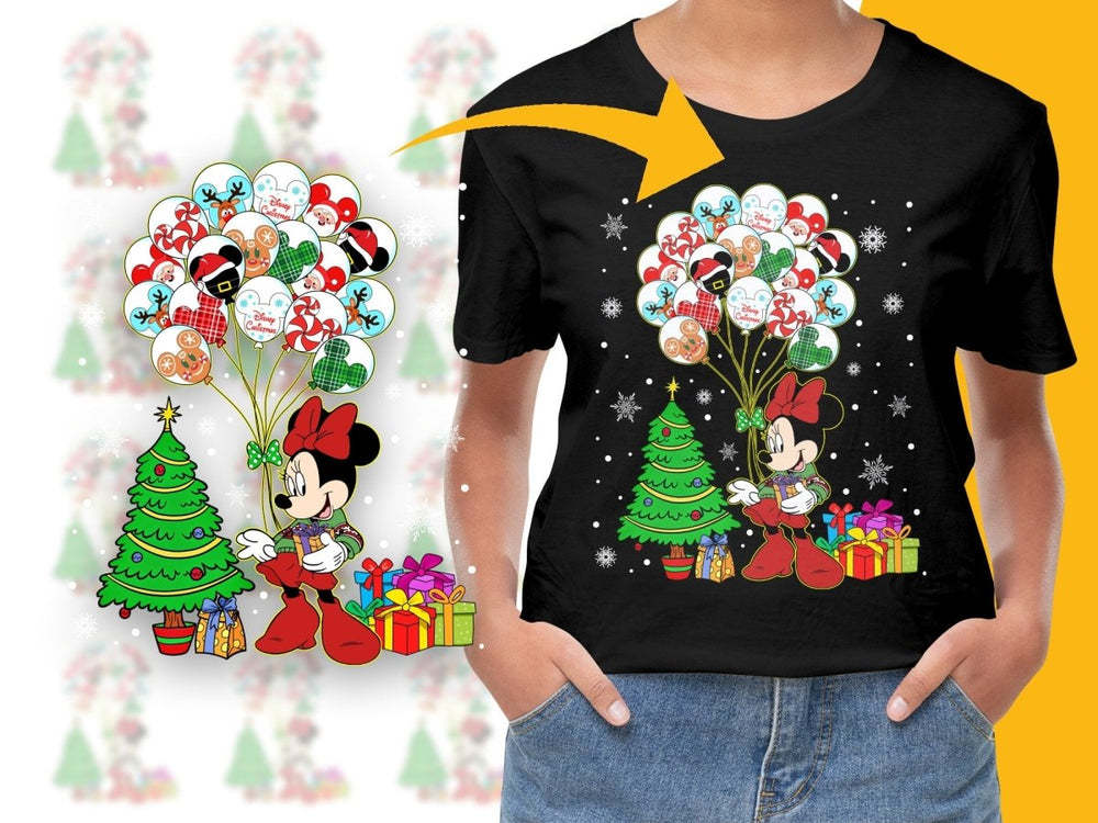 Minnie Mouse Christmas Balloon Festive PNG File - Teepew