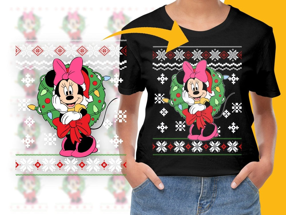 Minnie Mouse Christmas Bow Festive Holiday PNG File - Teepew