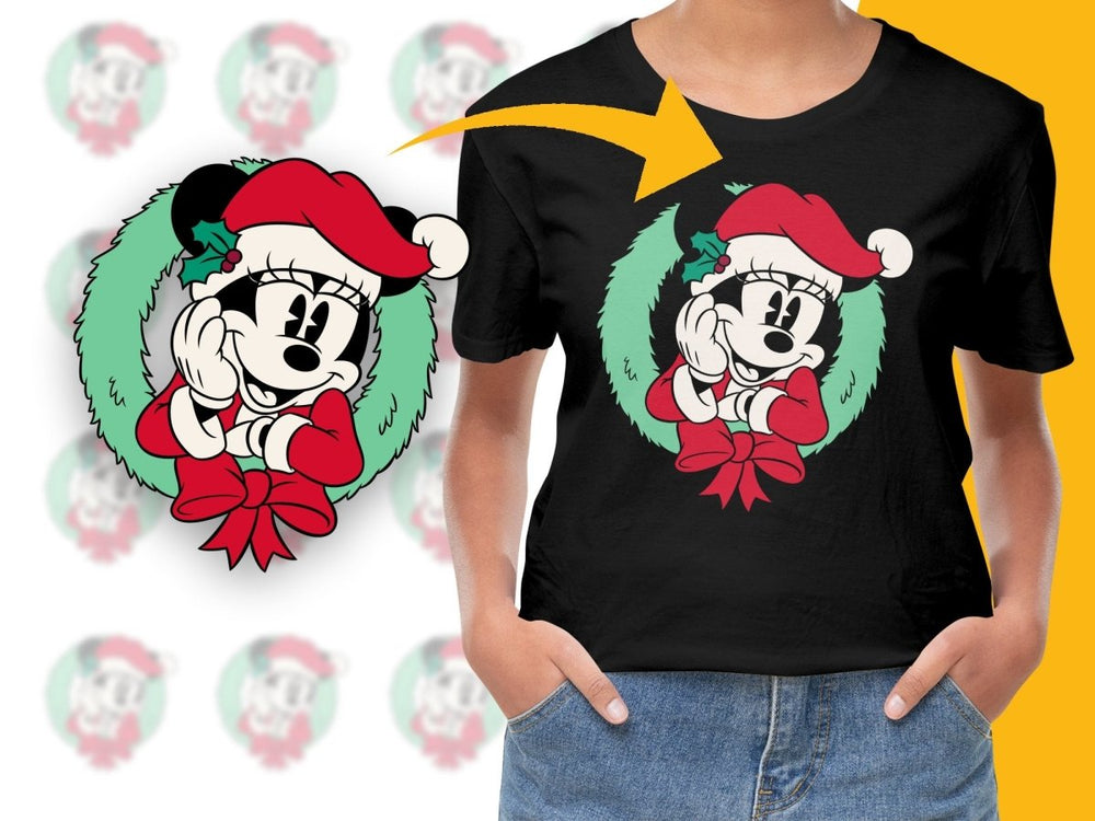 Minnie Mouse Christmas Wreath Ornamental Digital product - Teepew