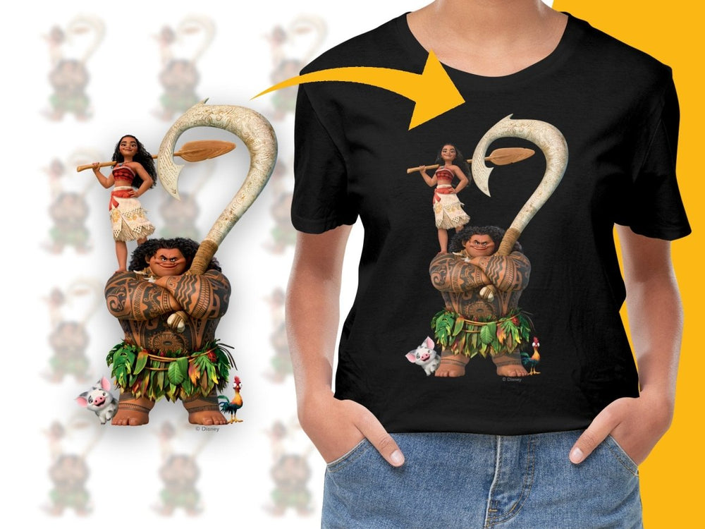 Moana and Maui Cartoon Character Graphic PNG File - Teepew