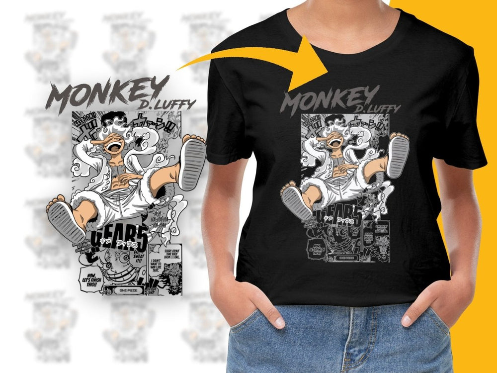 Monkey D. Luffy Gear 5 Joyful Pose Graphical PNG File - Teepew