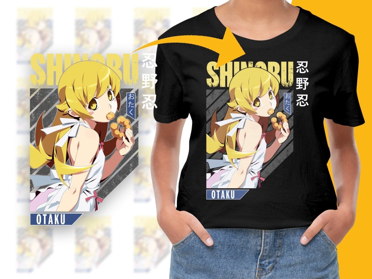 Monogatari Series Shinobu Oshino Eating Donut Art Digital - Teepew