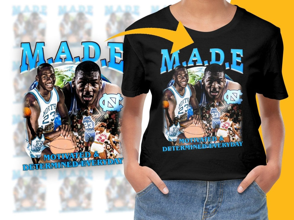 Motivated And Determined Everyday Michael Jordan North Carolina Basketball Legend Bootleg PNG File - Teepew
