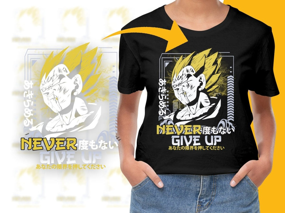Motivational Anime Character Never Give Up Graphic PNG File - Teepew