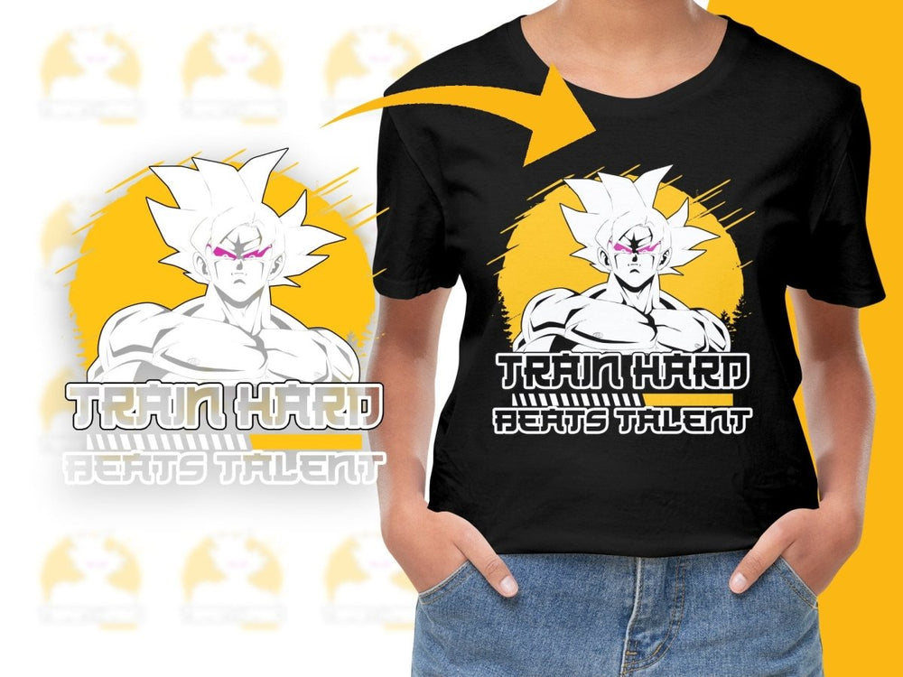 Motivational Train Hard Beats Talent Anime PNG File - Teepew