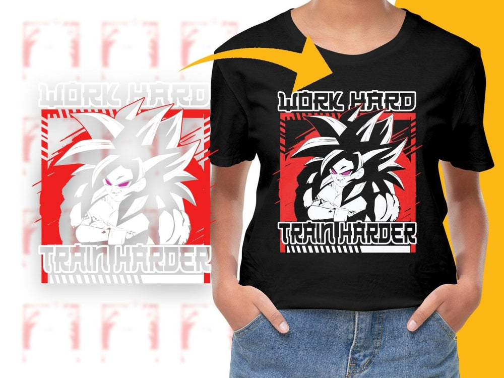Motivational Work Hard Train Harder Anime PNG File - Teepew