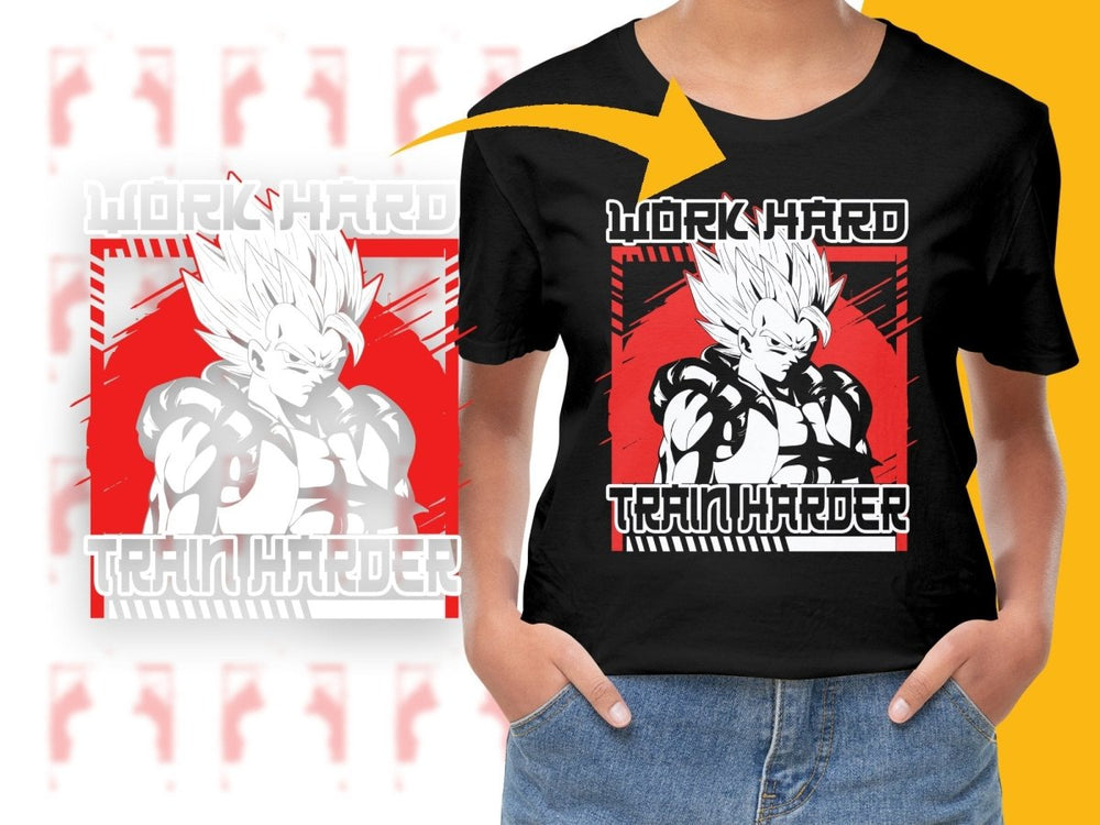 Motivational Work Hard Train Harder Anime PNG File - Teepew