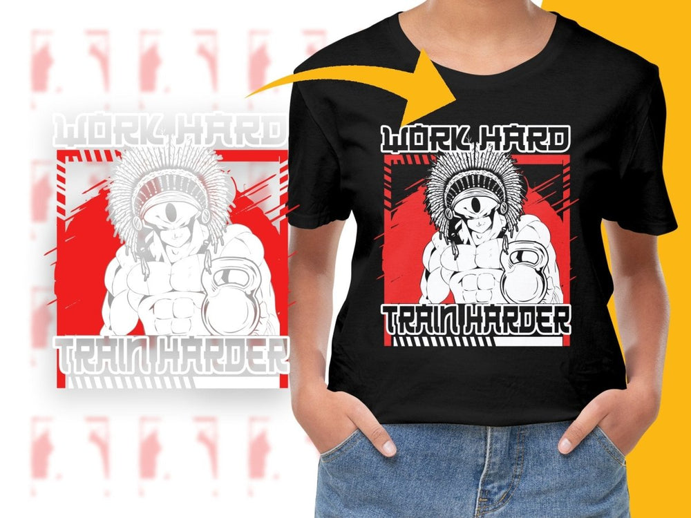 Motivational Workout Hard Train Harder Anime PNG File - Teepew