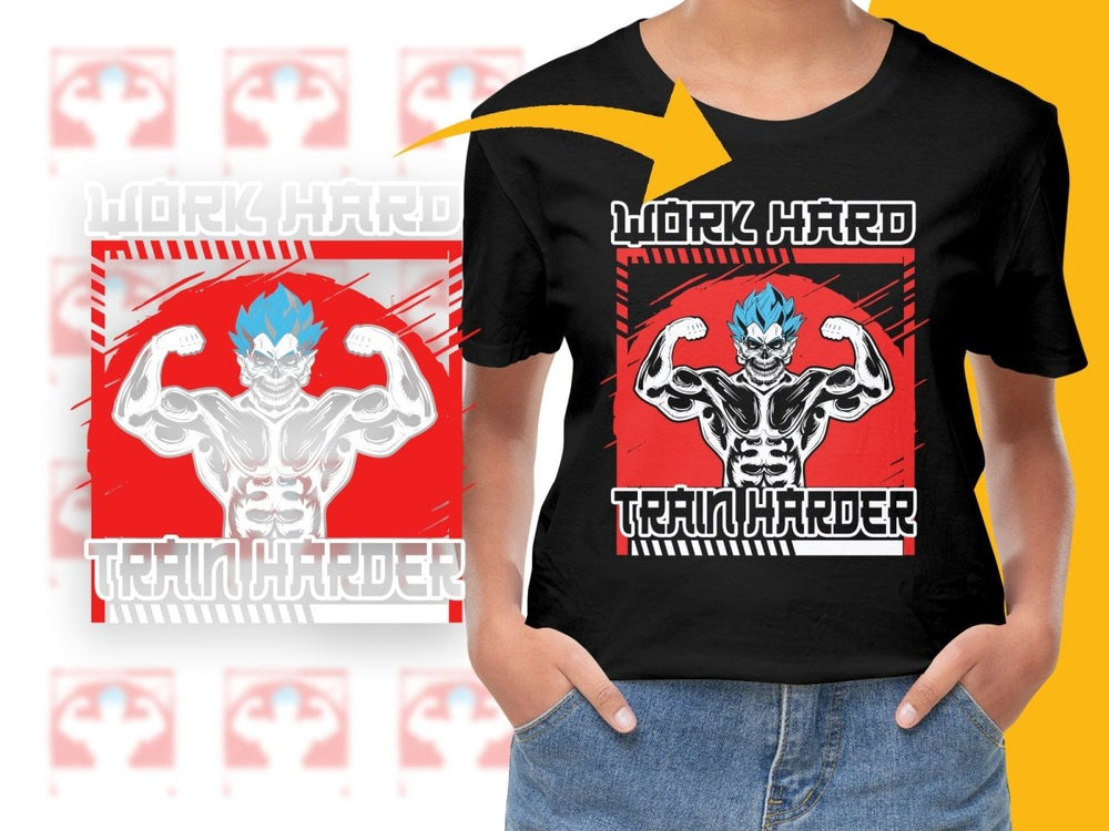 Muscle Flexing Blue - Haired Anime Character PNG File - Teepew