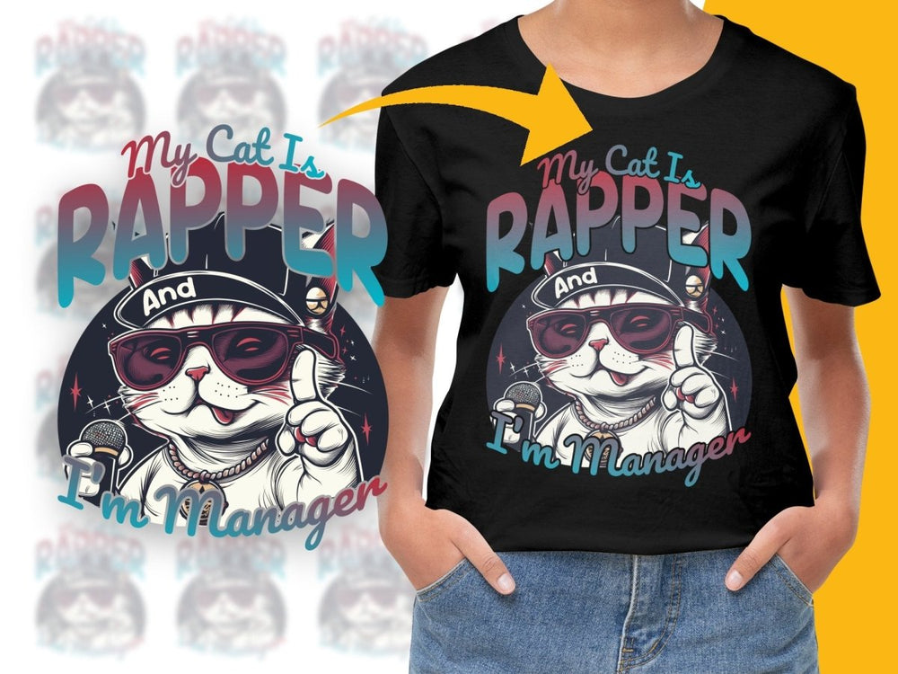 My Cat Is Rapper And I'm Manager Hip Hop PNG File - Teepew