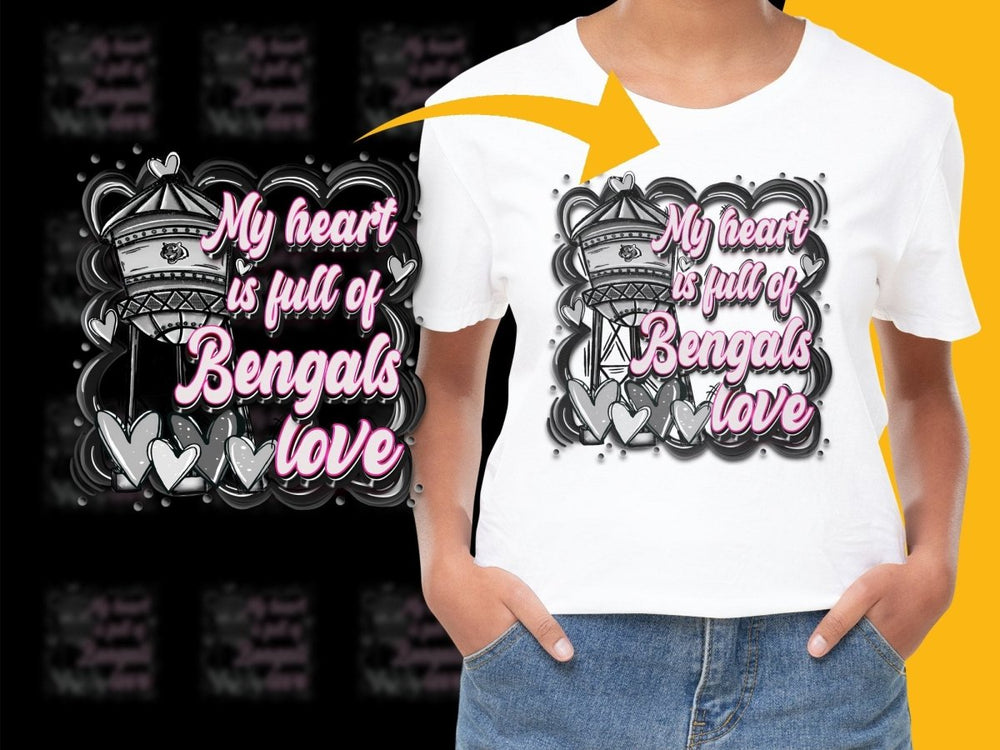 My Heart Is Full Of Bengals Love PNG File - Teepew
