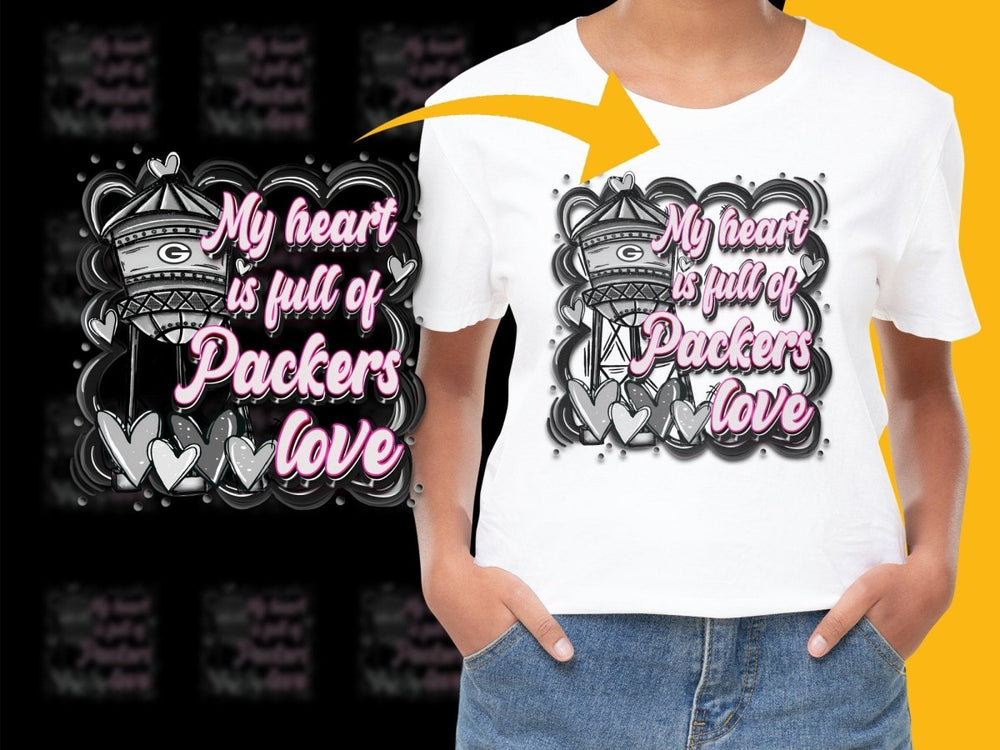My heart is full of Packers love PNG File - Teepew