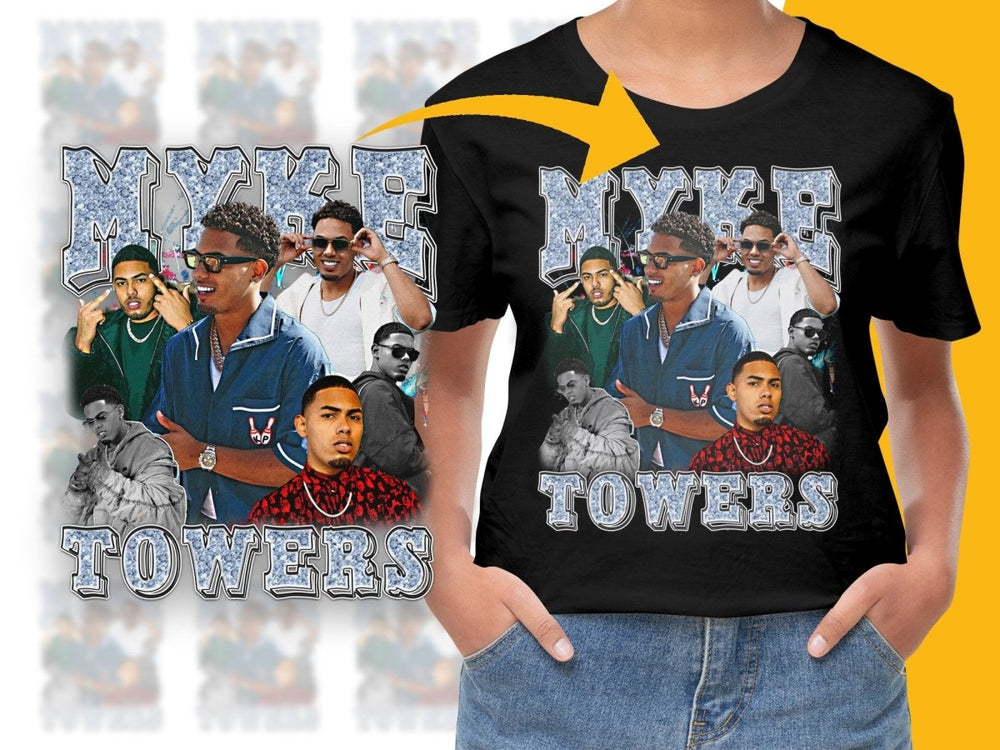 Myke Towers Bootleg Graphic Style Fan PNG File - Teepew