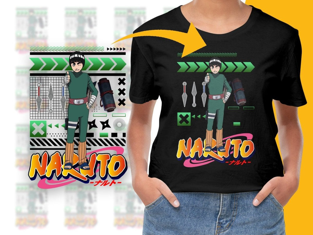 Naruto Rock Lee Winking Retro Style Graphic PNG File - Teepew
