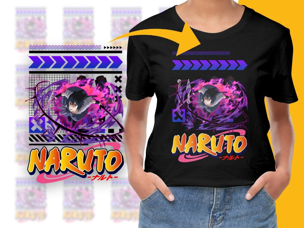 Naruto Sasuke Purple Lightning Graphic PNG File - Teepew