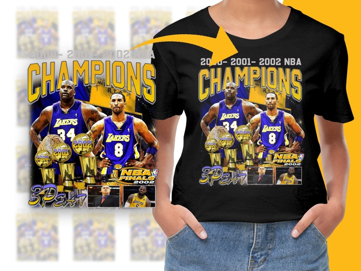 NBA Finals 2000 - 2001 - 2002 NBA Champions Los Angeles Lakers PNG File - Teepew