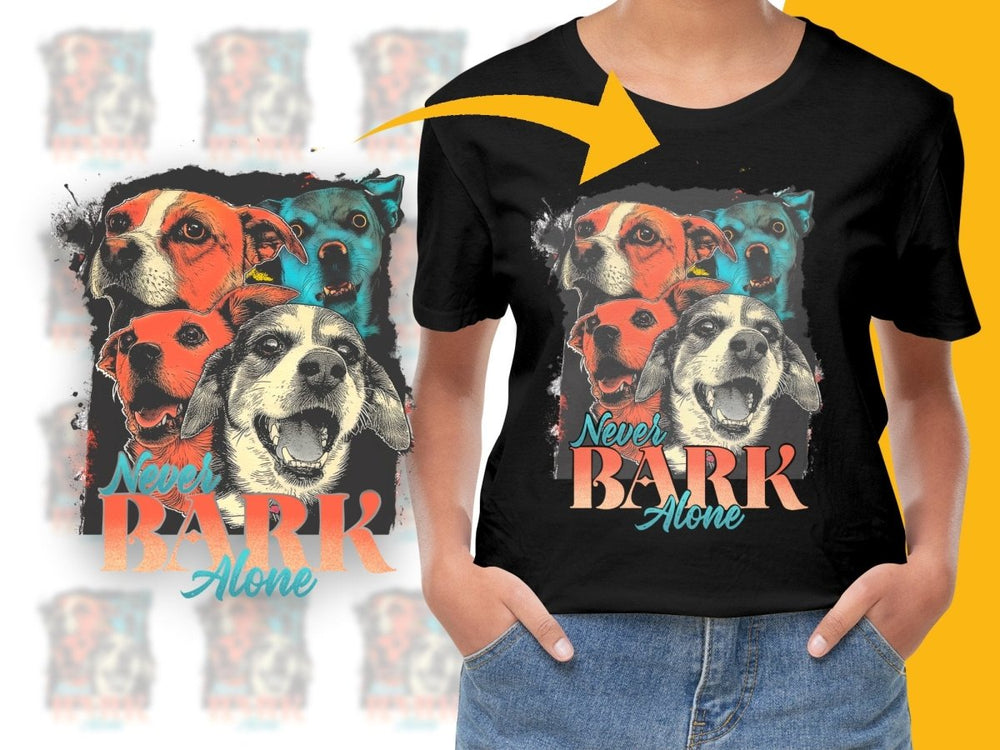 Never Bark Alone with Dog Faces Graphic PNG File - Teepew
