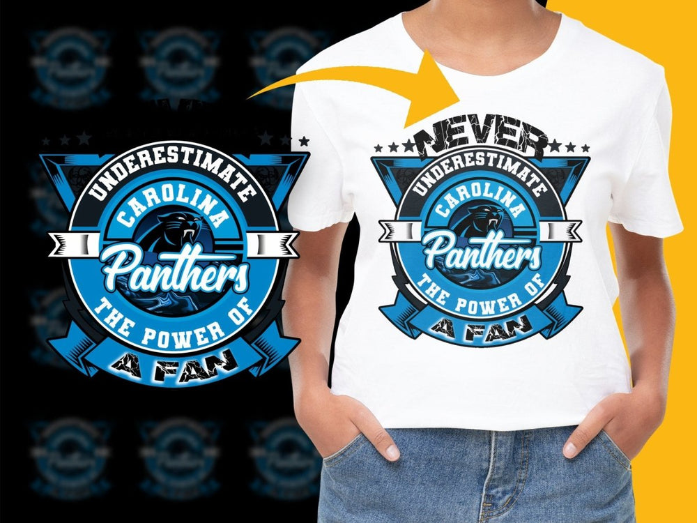 Never Underestimate Carolina Panthers Fan PNG File - Teepew