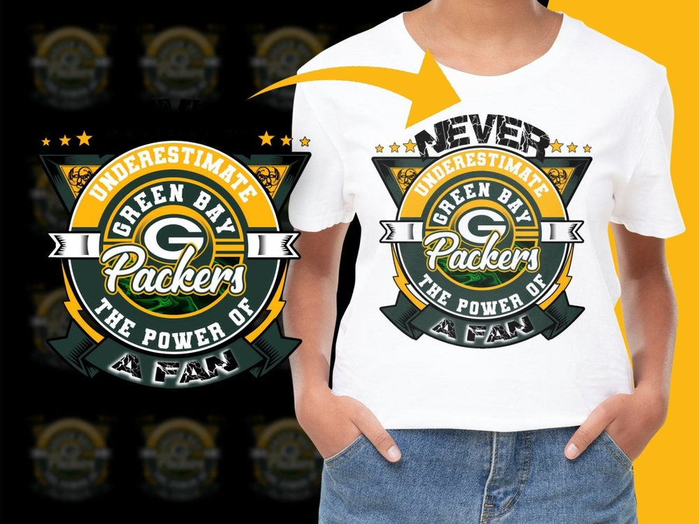 Never Underestimate Green Bay Packers Fan Power PNG File - Teepew