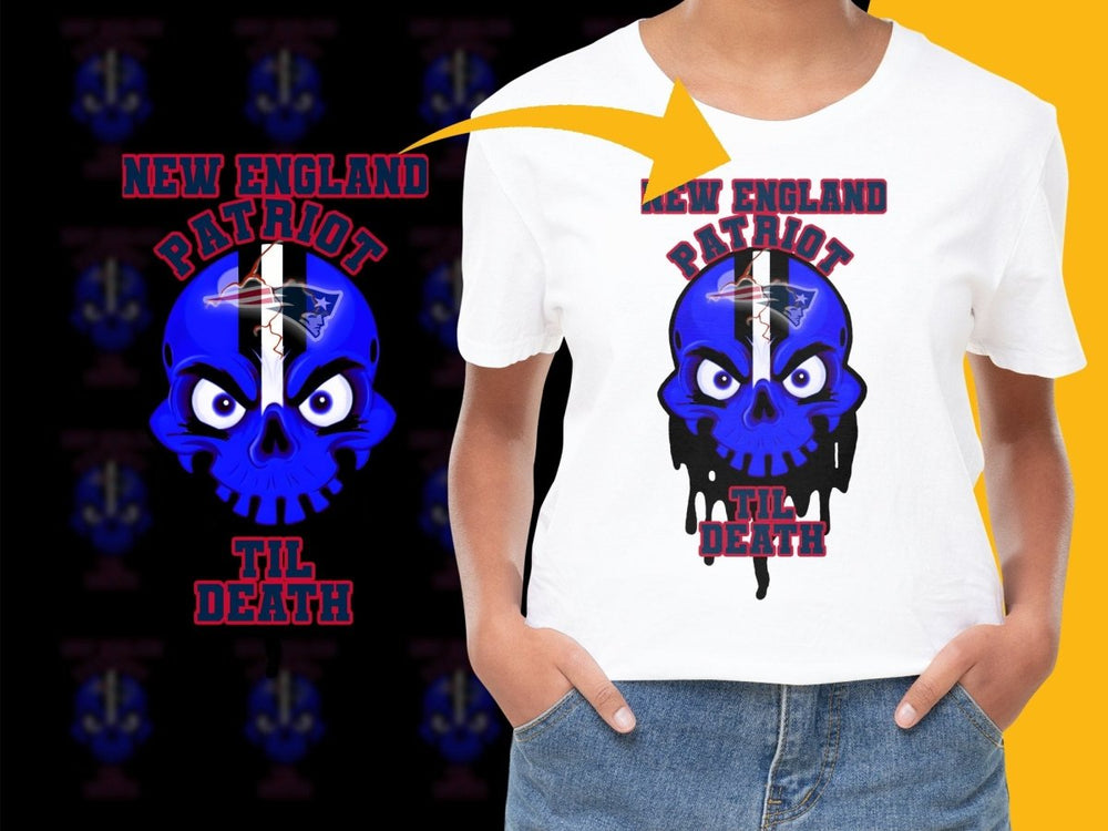 New England Patriot Til Death Skull Design PNG File - Teepew