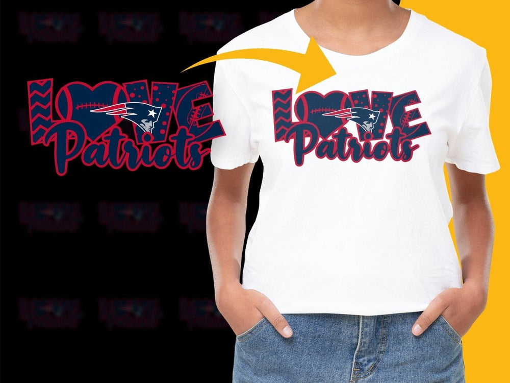 New England Patriots LOVE Design Graphic PNG File - Teepew