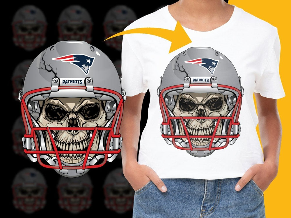 New England Patriots Skull Helmet Graphic PNG File - Teepew