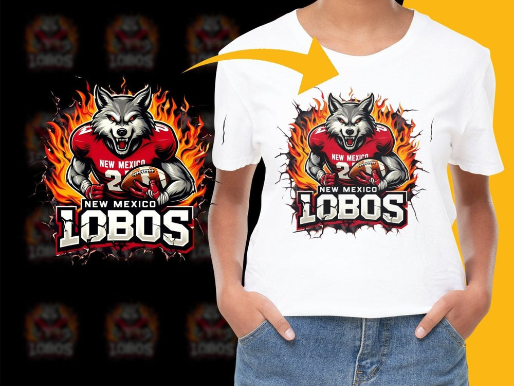 New Mexico Lobos Football Team Fiery Wolf Logo PNG File - Teepew