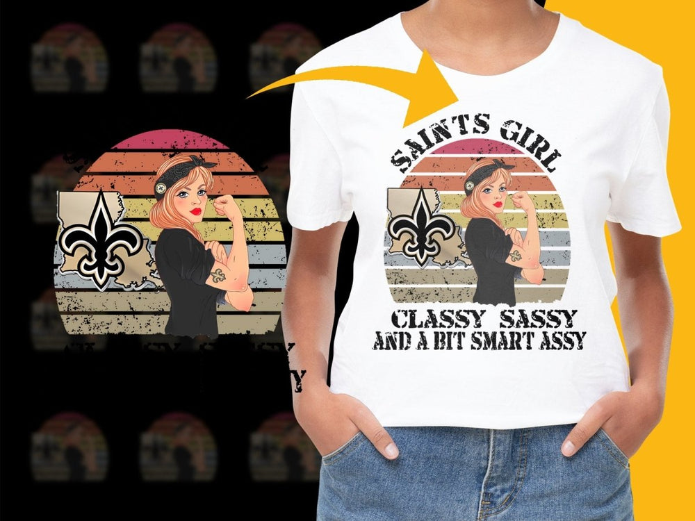 New Orleans Saints Girl Classy Sassy Graphic PNG File - Teepew