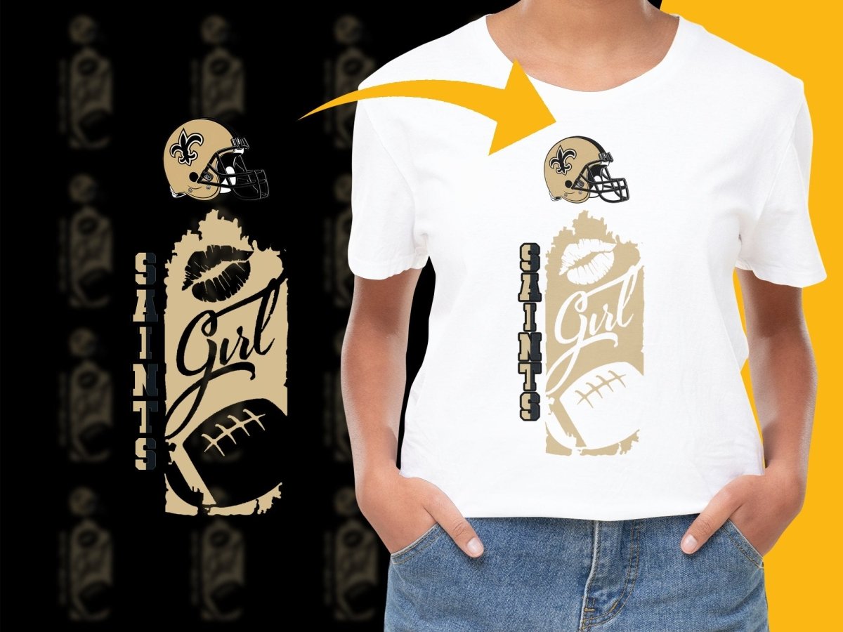 New Orleans Saints Girl Graphic Football Theme PNG File - Teepew