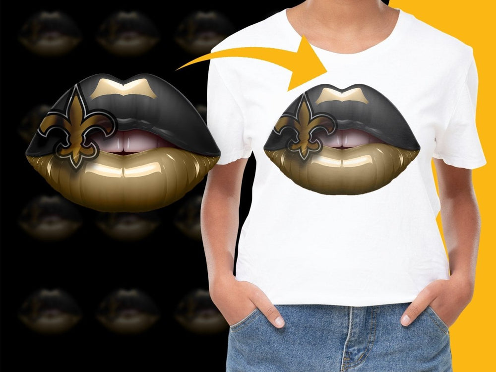 New Orleans Saints Lips Graphic Design PNG File - Teepew