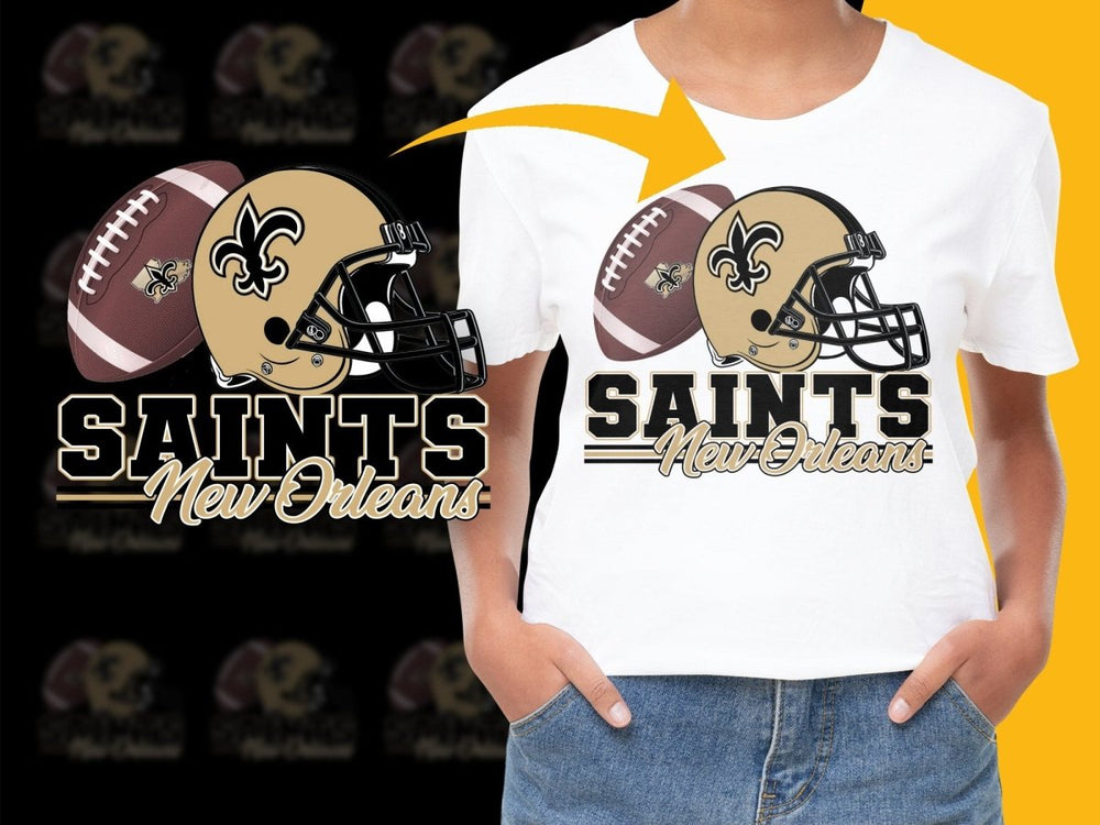 New Orleans Saints Logo and Helmet Graphic PNG File - Teepew
