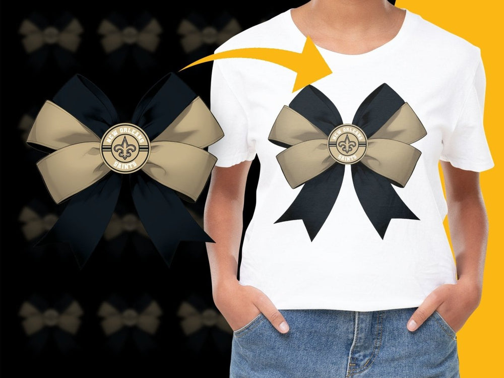 New Orleans Saints Logo Bow Detailed NFL PNG File - Teepew
