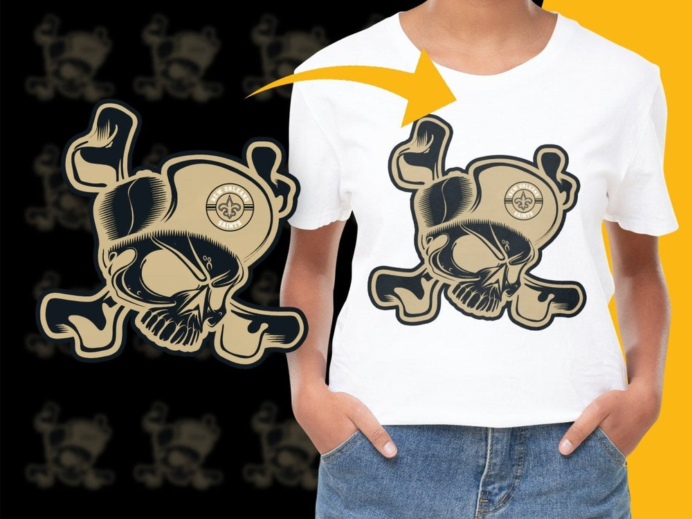 New Orleans Saints Skull and Bones Graphic PNG File - Teepew