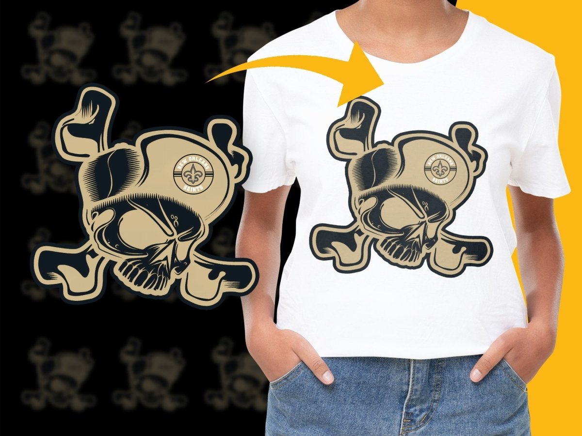 New Orleans Saints Skull and Bones Graphic PNG File - Teepew