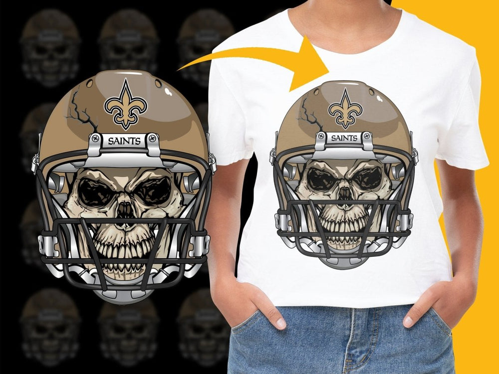 New Orleans Saints Skull Helmet Graphic PNG File - Teepew
