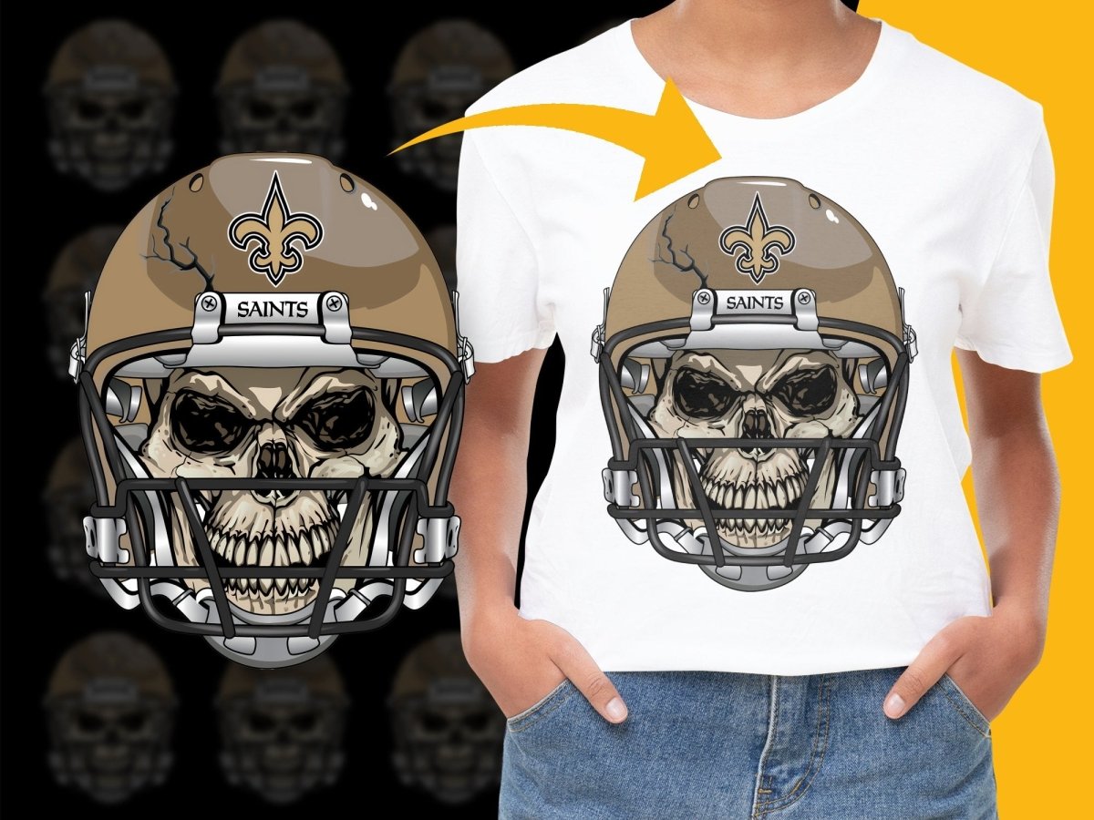 New Orleans Saints Skull Helmet Graphic PNG File - Teepew