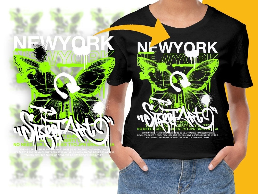 New York Butterfly Design Street Art PNG File - Teepew