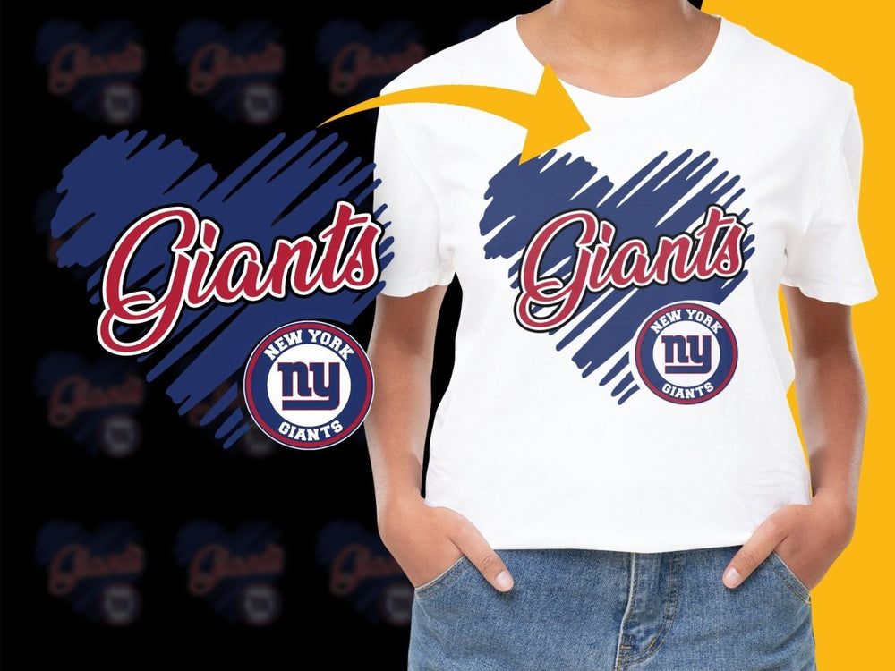 New York Giants Heart Design NFL Team PNG File - Teepew