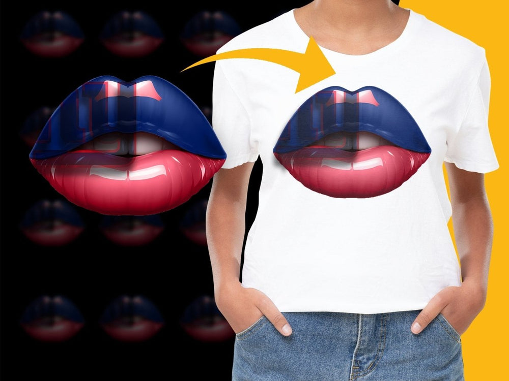 New York Giants Lip Design on Sports Fan PNG File - Teepew