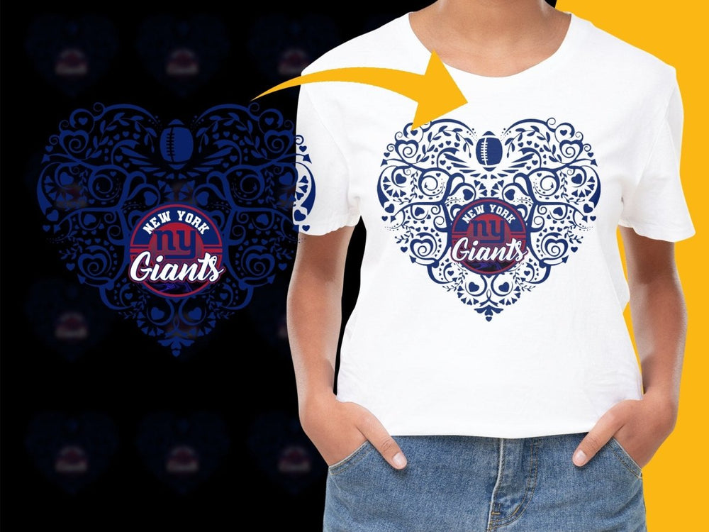 New York Giants NFL Football Fan Art Heart Design PNG File - Teepew