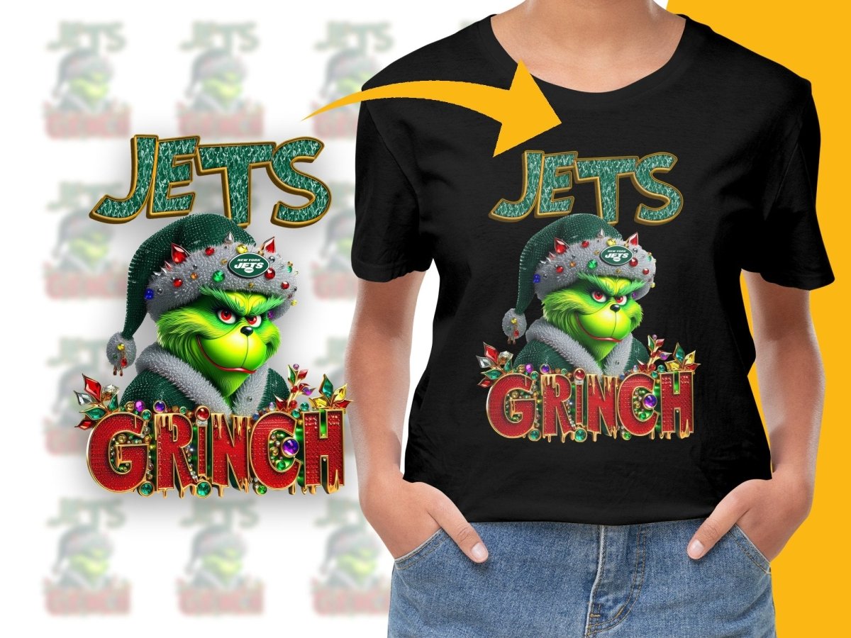 New York Jets Christmas Themed Grinch Graphic PNG File - Teepew