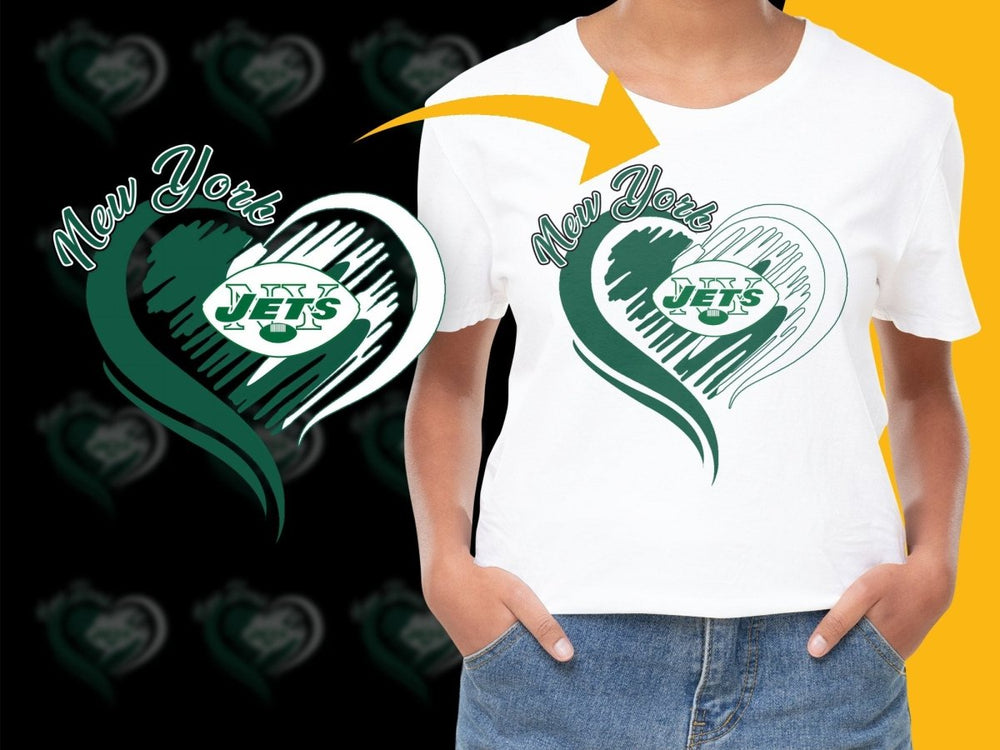 New York Jets Heart Design Fan Logo Graphic PNG File - Teepew