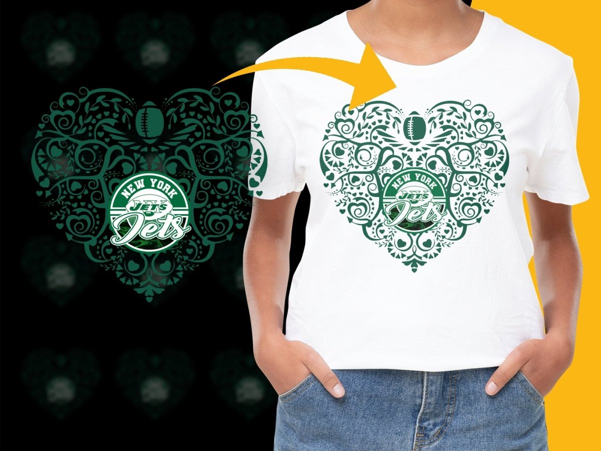 New York Jets Heart Design Football Fan PNG File - Teepew