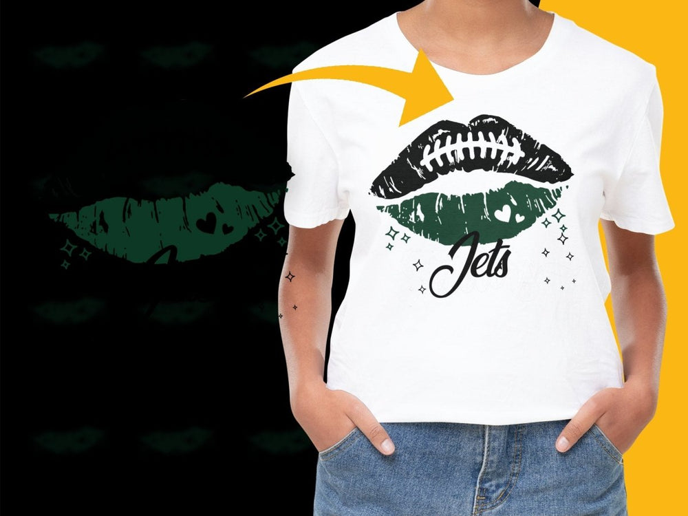 New York Jets Logo Design Fashionable Lip Graphic PNG File - Teepew